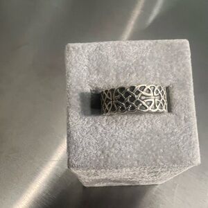 Beautiful Uni-Sex Sterling Silver Celtic Knot Wide band Ring